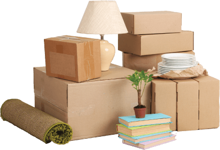 image of packaged home items ready to be moved